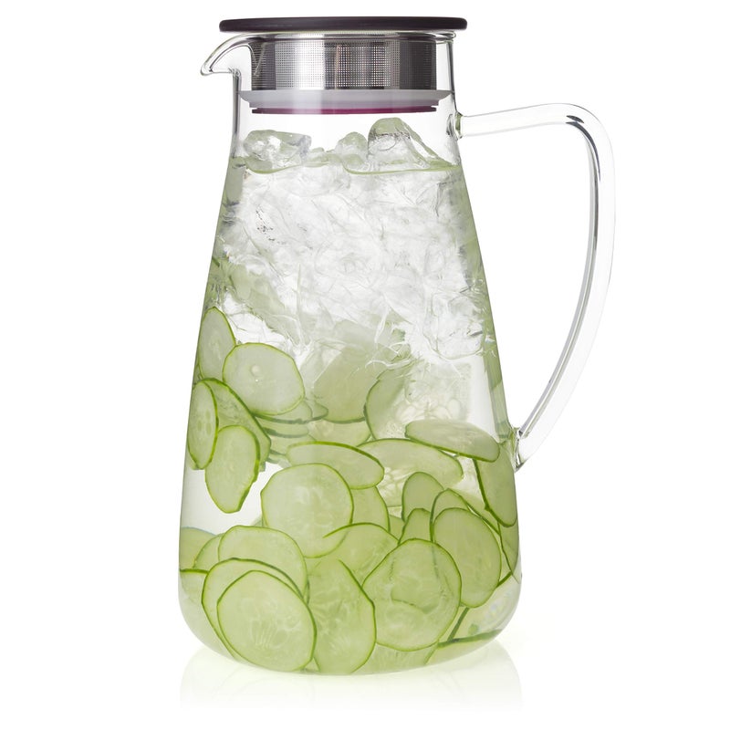 FORLIFE Flask Glass Iced Tea Jug 64oz, Cranberry - Image 5